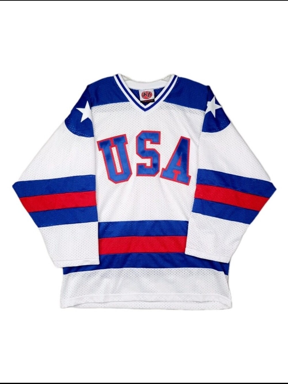 Vintage K1 Sports Team USA Stitched Olympic Hockey Jersey Mens Medium White